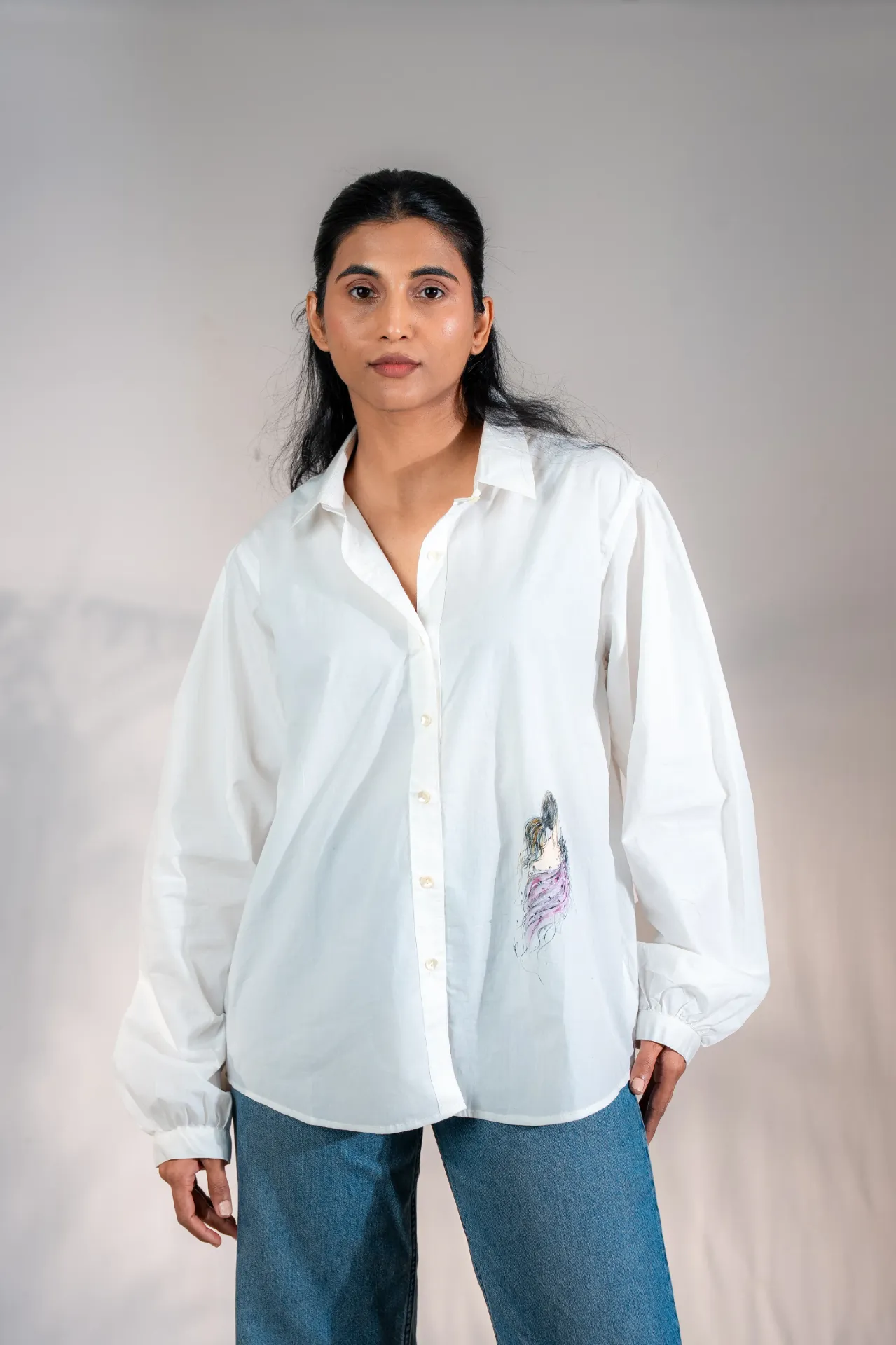 [893345] Poplin Hand painted Magic (S)
