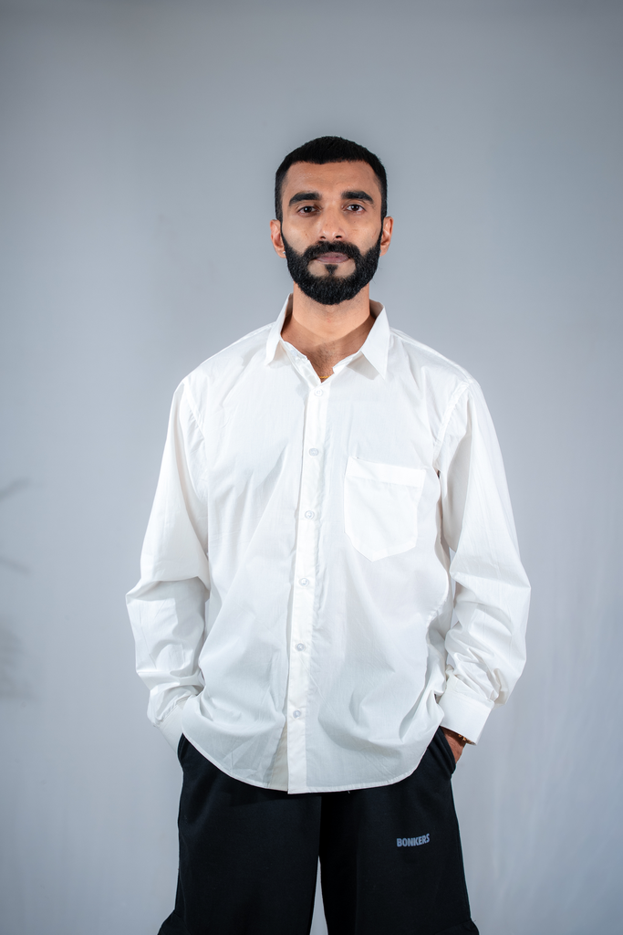 [666890] Essential White Poplin Shirt (M)